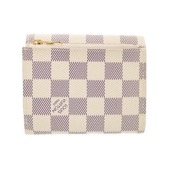 Louis Vuitton White Wallet Azur Anais Damier Tri Portefeuille - Picture 1 of 5